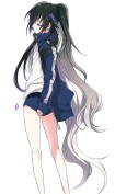 Anime girl with long, silvery hair.