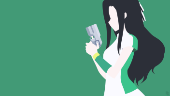 Anime art - girl with gun in profile